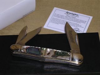 REMINGTON ABALONE WHITTLER POCKET HUNTING KNIFE W/ COA & CASE NR