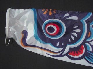   Koinobori Japanese Carp Wind Sock Blue Koi Nobori Fish Flag Windsock