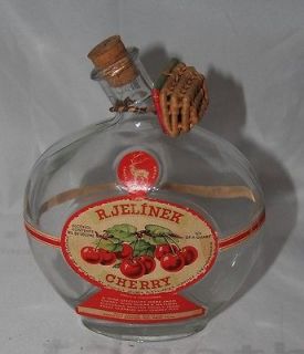 vintage czechoslovakia empty wine bottle cherry r jelinek time left