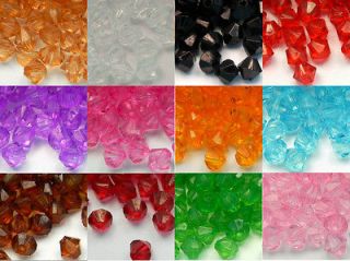 Huge Lot of 700 Little Plastic Acrylic 4mm Faceted Bicone Beads