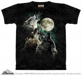 wolves three wolf moon adult t shirt by the mountain