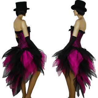 Burlesque Steam Punk Sexy Black Pink TuTu Dress Up Costume Skirt Retro 