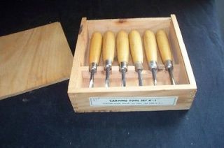 Vintage 6 pc Carving Tool Chisel Set Scultpure House Austria w/ Box K 
