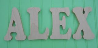 14 size Unpainted Nursery Wood Wall Letters Wooden Name Child Baby $ 