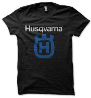 HUSQVARNA Motorcycles Motocross Logo Mens T Shirt Black