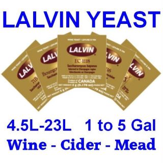 LALVIN Wine Yeast Home Brew Wine Making EC 1118, K1 V1116, RC212, D 47 