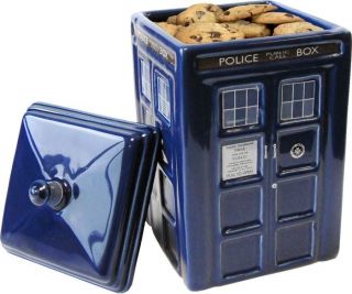 doctor who tardis ceramic cookie jar container new in box