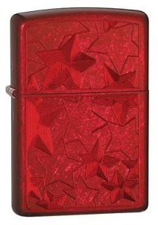 Zippo Iced Stars Lighter, Candy Apple Red, Low Ship, 28339