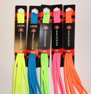 10 Seconds Oval Athletic Shoelaces 5 Neon Colors Laces 36  63 Made 