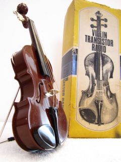  1960s Japanese Violin Transistor Stradivarius Radio 1 Foot Long