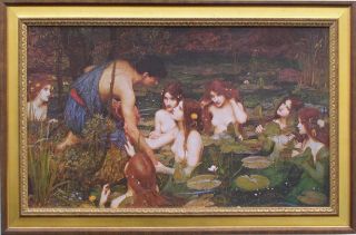 Waterhouse Hylas and The Nymphs Framed Canvas Replica