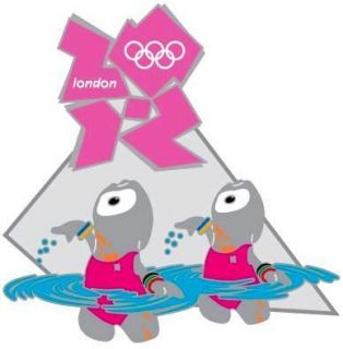 2012 London Wenlock Olympic Synchronized Swimming GM Mascot Sports Pin 