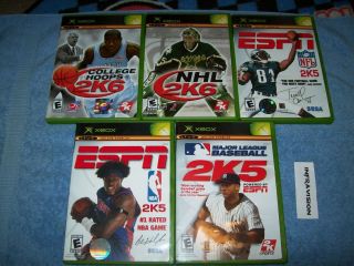 Lot of 5 Original XBOX Games Bundle 2K SPORTS 05 06 Collection