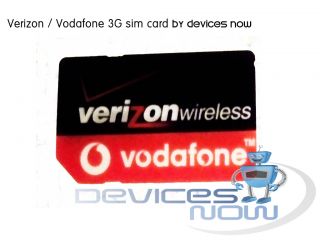 New Verizon Vodafone Global GSM 3G Sim Card by Devices Now