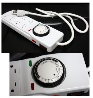   Power Strip Surge Grow Light w 24 Hour Timer 15 Amp 8 Outlet