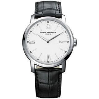 New Baume Mercier Mens Watch 8485 Classima Swiss Date SS Fast Free 