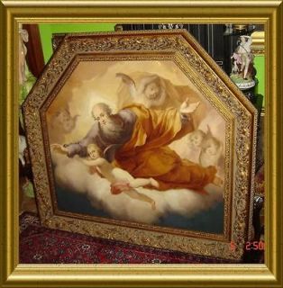 ANTIQUE RELIGIOUS Italy Old Master St Joseph Ascending into Heaven 