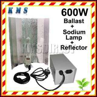 600W Ballast Sodium Lamp Reflector Light Kits Grow Tent