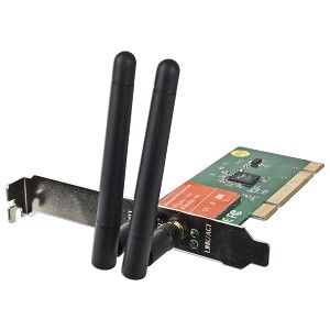 New 802 11n G Wireless N PCI Adapter Card w Two Antenna