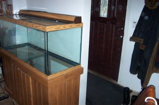 75 Gallon Aquarium with Wood Stand Glass Lids and Light