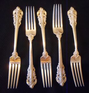Wallace Grande Grand Baroque 5pc DINNER FORK Set Silver STERLING 