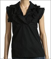 French Connection Eastern Prom Ruffle Top vs BOSS Black Wallina