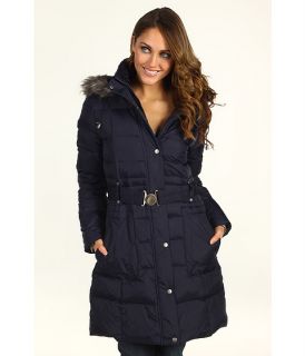 DKNY Faux Fur Trim Hood Quilted Coat    BOTH 