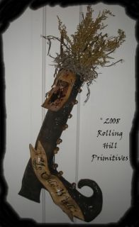 Primitive Halloween Fall Witch Boot Doll Pattern Prim