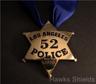   LAPD JACK WEBB AWARD PRESENTED TO AARON SPELLING HMd LAPD POLICE BADGE