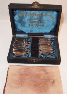   Dutch 835 Silver Spoons with Case P Abrahamson Juwelier La Haye