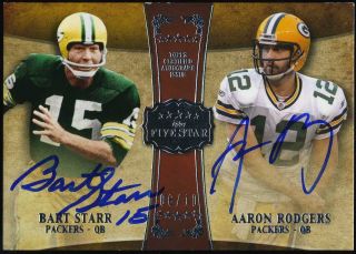 2011 TOPPS 5 FIVE STAR AARON RODGERS BART STARR DUAL AUTO GREEN BAY 