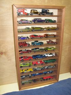   33 Car Napa Valley Redwood Display Case w Sliding Acrylic Cover