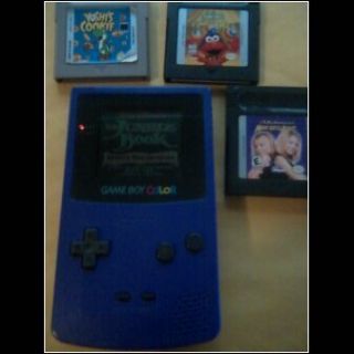 Nintendo Game Boy Color Grape Handheld System BUNDLE 4 GAMES + GAMEBOY 