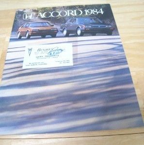 1984 Honda Accord Dealer Sales Brochure 16 PG RARE
