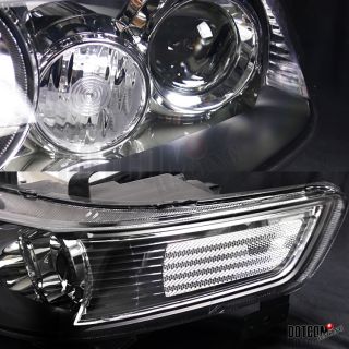 04 05 Acura TSX JDM Style Black Projector Headlights Lamps Left Right 
