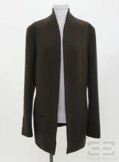 Haider Ackermann Dark Brown Wool Open Front Jacket Size 40