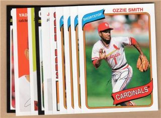 2012 Topps Archives St Louis Cardinals Team Set 10 Cards Smith Freese 