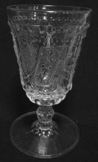 1881 EAPG Adams Co GOOD LUCK pattern glass PRAYER RUG knob stem GOBLET 