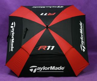 New TaylorMade R11 Nylon Golf Umbrella 60 Double Canopy Auto Open 
