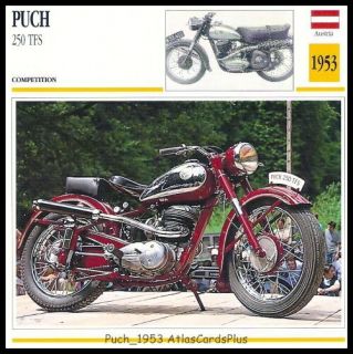 Motorcycle Card 1953 Puch 250 TFS Split Single Post War