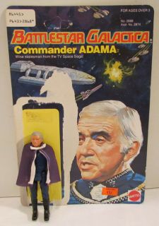   Galactica 1978 Mattel Commander Adama Action Figure w Cape Card