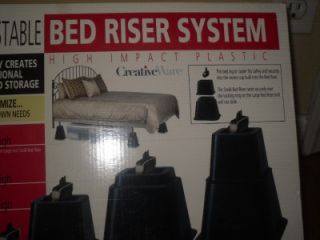 Adjustable Bed Riser High Impact Plastic Creative Ware System Black 