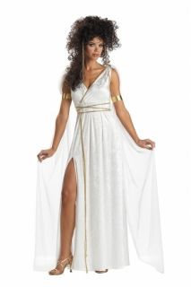 Athenian Greek Goddess Venus Fancy Dress Costume Long Cream