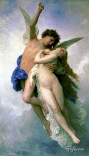Adolphe William Bouguereau Psyche and Cupid Oil Painting repro