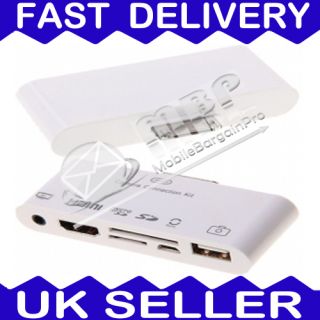 in 1 HDMI Dock Camera Kit Card Reader for iPad 3 2 1 iPhone 4 4S 
