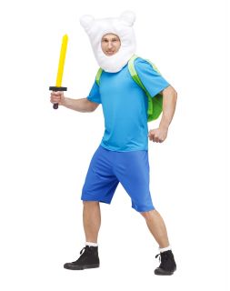 Adventure Time FINN Adult Costume Hat Backpack Fin & Jake Mens Hood 