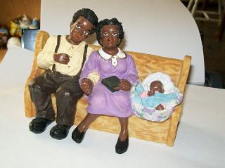 Black American Family Church Pew Parents & Baby
