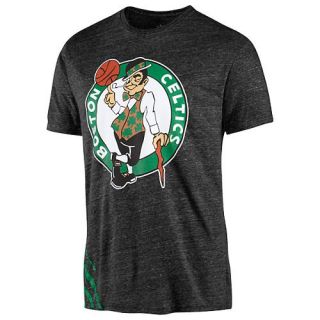 Boston Celtics Adidas NBA Team Big Stripes Charcoal Adult T Shirt 