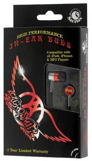 Aerosmith In Ear Buds Artist Headphones for iPod iPhone MP4 MP3 Player 