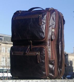 New Leather Duffle Briefcase Travel Flight Bag Backpack Rucksack Mens 